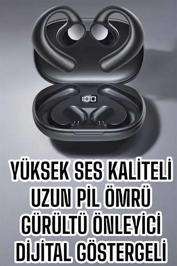 Bluetooth Kulaklık Oyuncu Kulaklığı Küpe Görünümlü Dijital Göstergeli - Görsel 3
