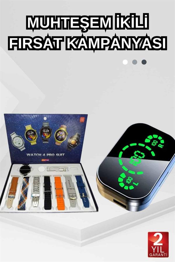 Dokunmatik Akıllı Saat Yeni Nesil Kulaklık Kampanyası Bluetooth Bağlantılı ANC Özelliği - Görsel 2