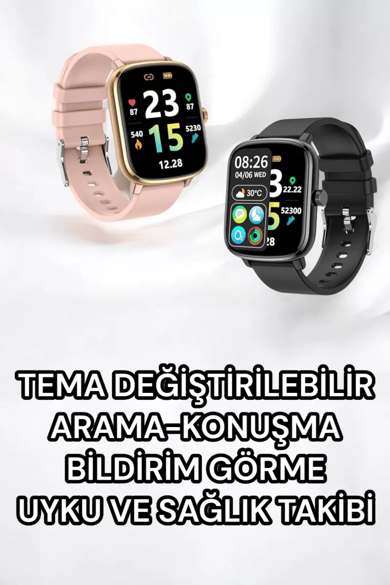 Titreşimli, Sağlık Takipli, Yeni Nesil Akıllı Saat 400mAh Batarya Kapasiteli - Görsel 5
