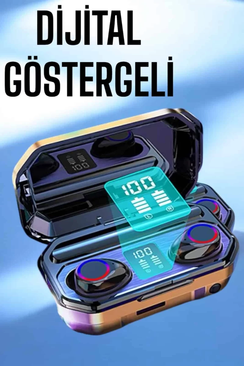 Dijital Göstergeli Bluetooth Bağlantılı Kulaklık Dokunmatik Kontrol - Görsel 2