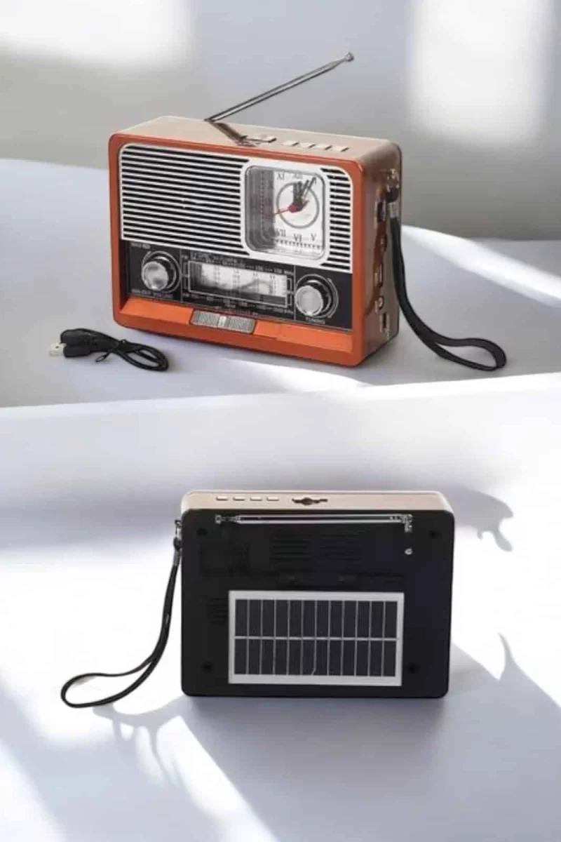Ahşap Görünümlü Retro Bluetooth Radyo USB,AUX Ve SD Kart Girişli - Görsel 5