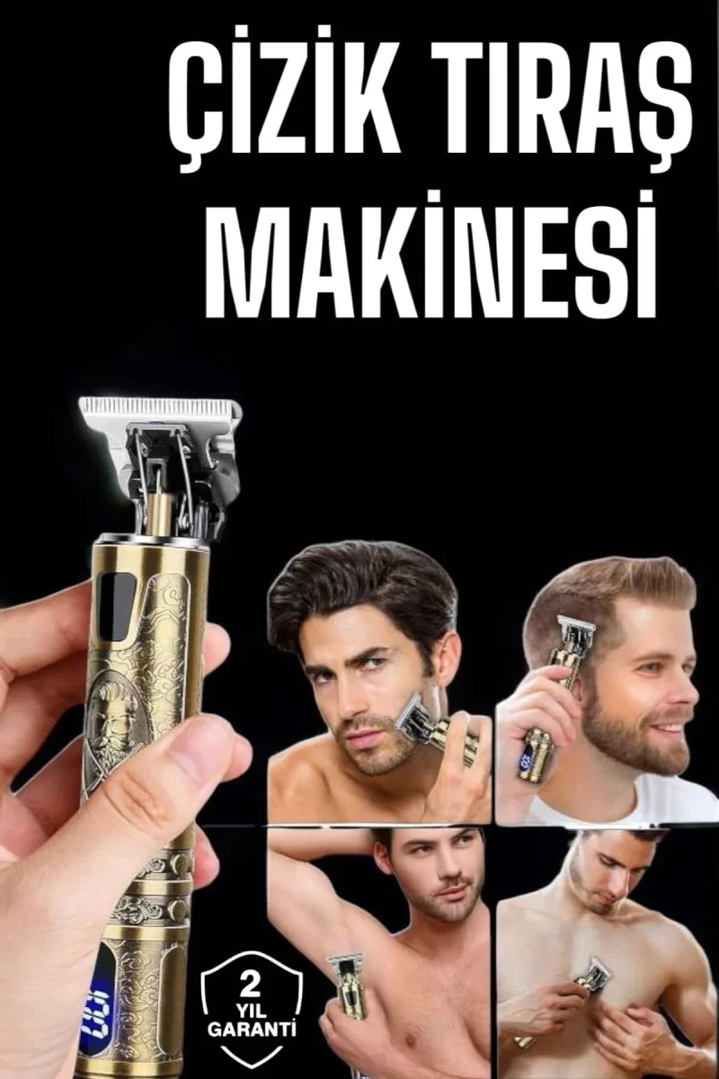 Tıraş Makinesi Şarjlı Profesyonel Saç Kesme Makinesi Gold Çizik Tıraş
