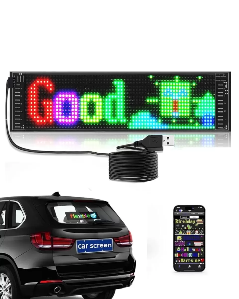 RGB Kayan Yazı LED Panel Telefon Kontrollü Animasyonlu Akıllı Ekran - Görsel 2