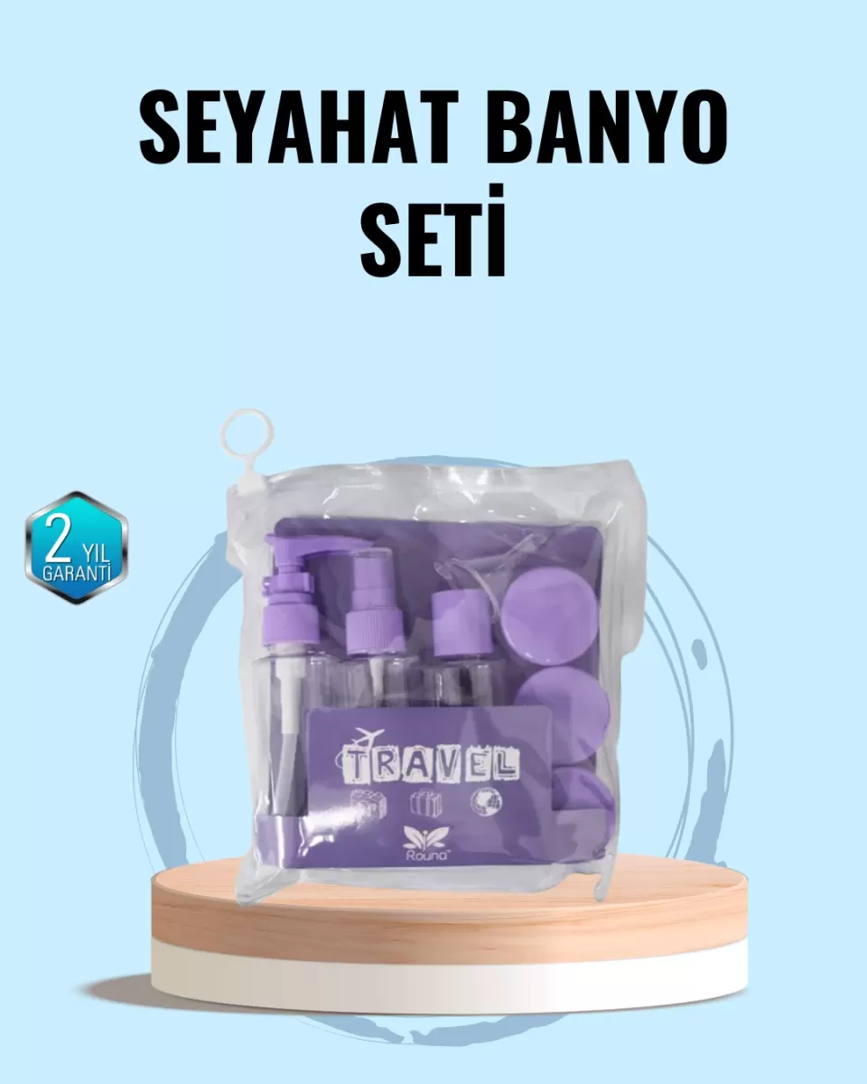 Taşınabilir 5’li Seyahat Banyo Seti Şampuanlık Sprey Krem Kutusu