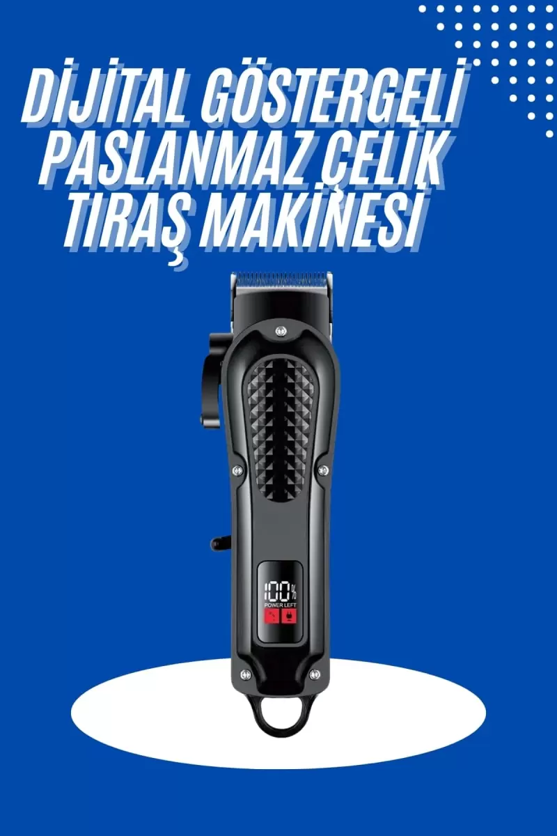 Profesyonel Saç Kesme Aleti Dijital Saç Sakal Tıraş Makinesi Uzun Ömürlü
