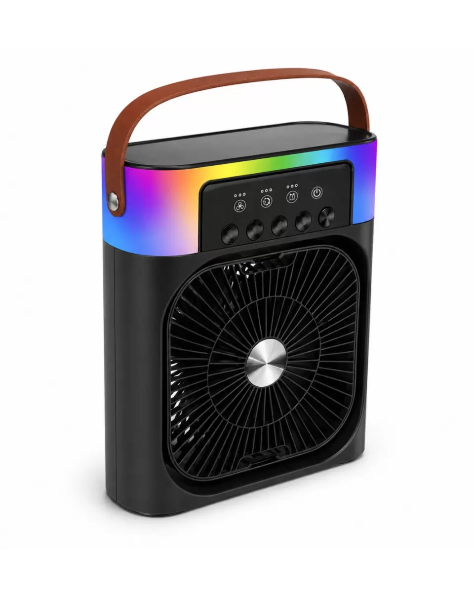 Mini Klima Fan Buharlı Soğutucu RGB Led Işıklı Taşınabilir Masaüstü Fan - Görsel 3
