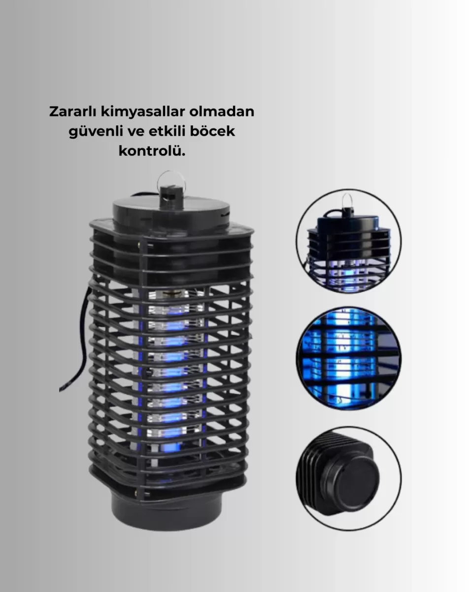 Elektrikli UV Işıklı Sivrisinek ve Böcek Öldürücü – Sessiz ve Güvenli Tuzak - Görsel 3