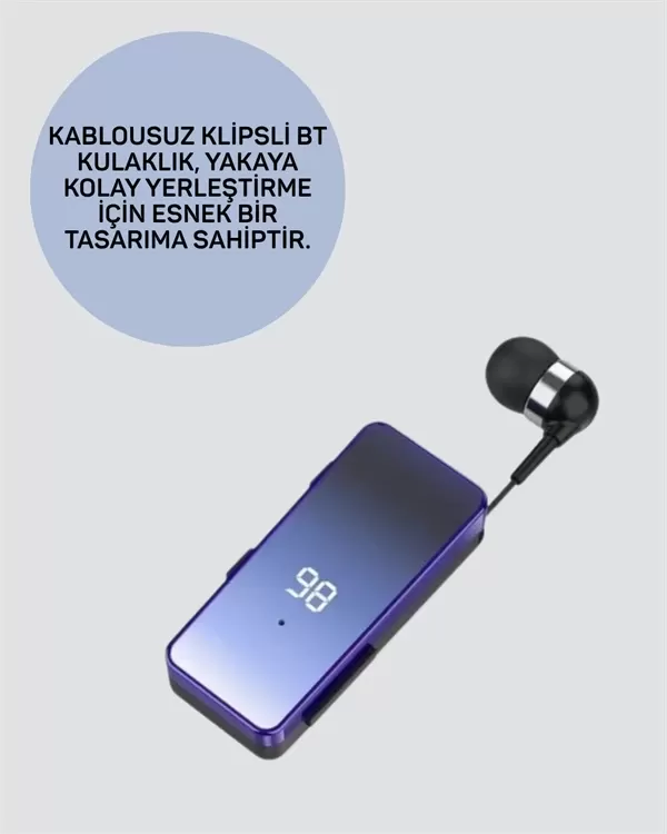 Yaka Klipsli Kablosuz Kulaklık – Eller Serbest Konforuyla Günlük Yaşama Uyum Sağlar - Görsel 2