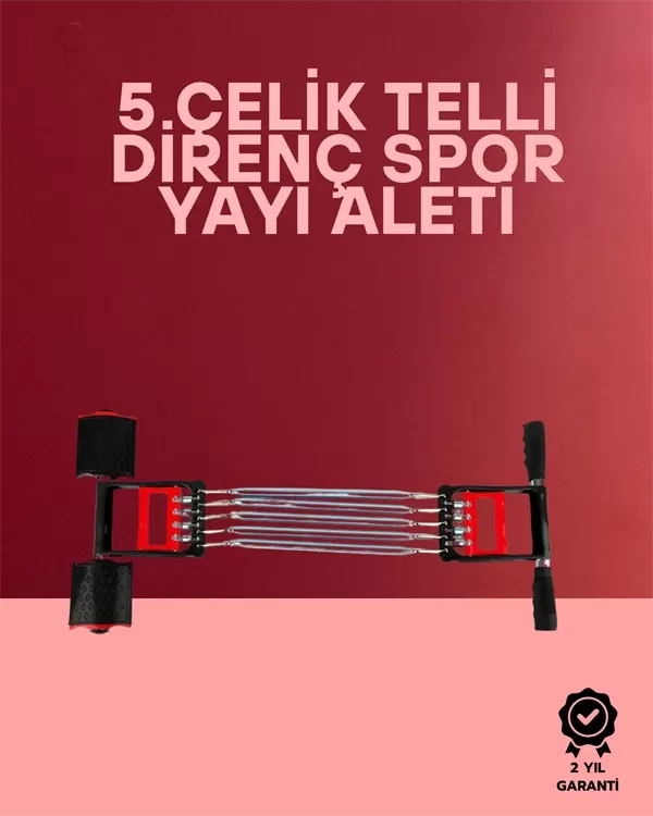 Ayarlanabilir Elastik Yaylı Ergonomik Tasarımlı Kas Güçlendirme Seti