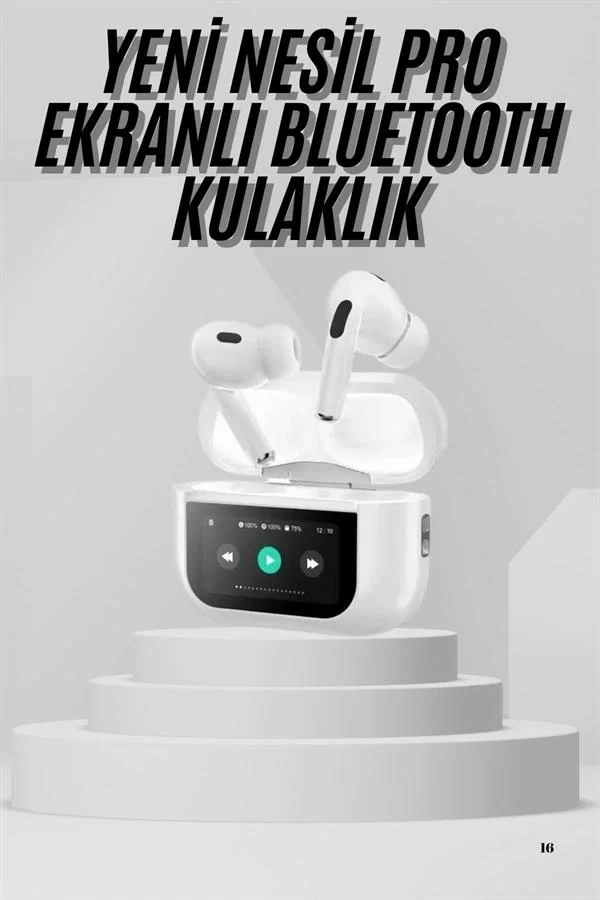 Dokunmatik Ekranlı Air Pro 2 ANC Kulaklık Kablosuz Çok Fonksiyonlu - Görsel 2