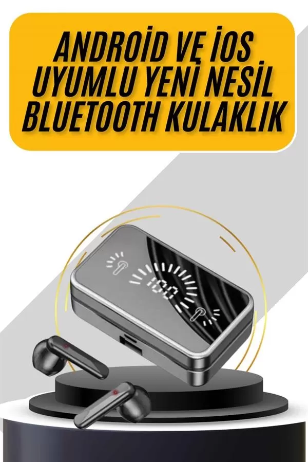 İos Android Uyumlu Bluetooth Kulaklık Kablosuz Kulaklık Yüksek Basslı - Görsel 2