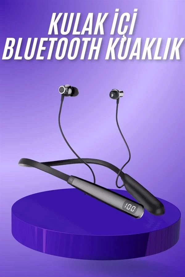 Bluetooth Kulaklık Şarj Göstergeli 100 Saat Şarj Kapasiteli Sporcu Kulaklık - Görsel 2