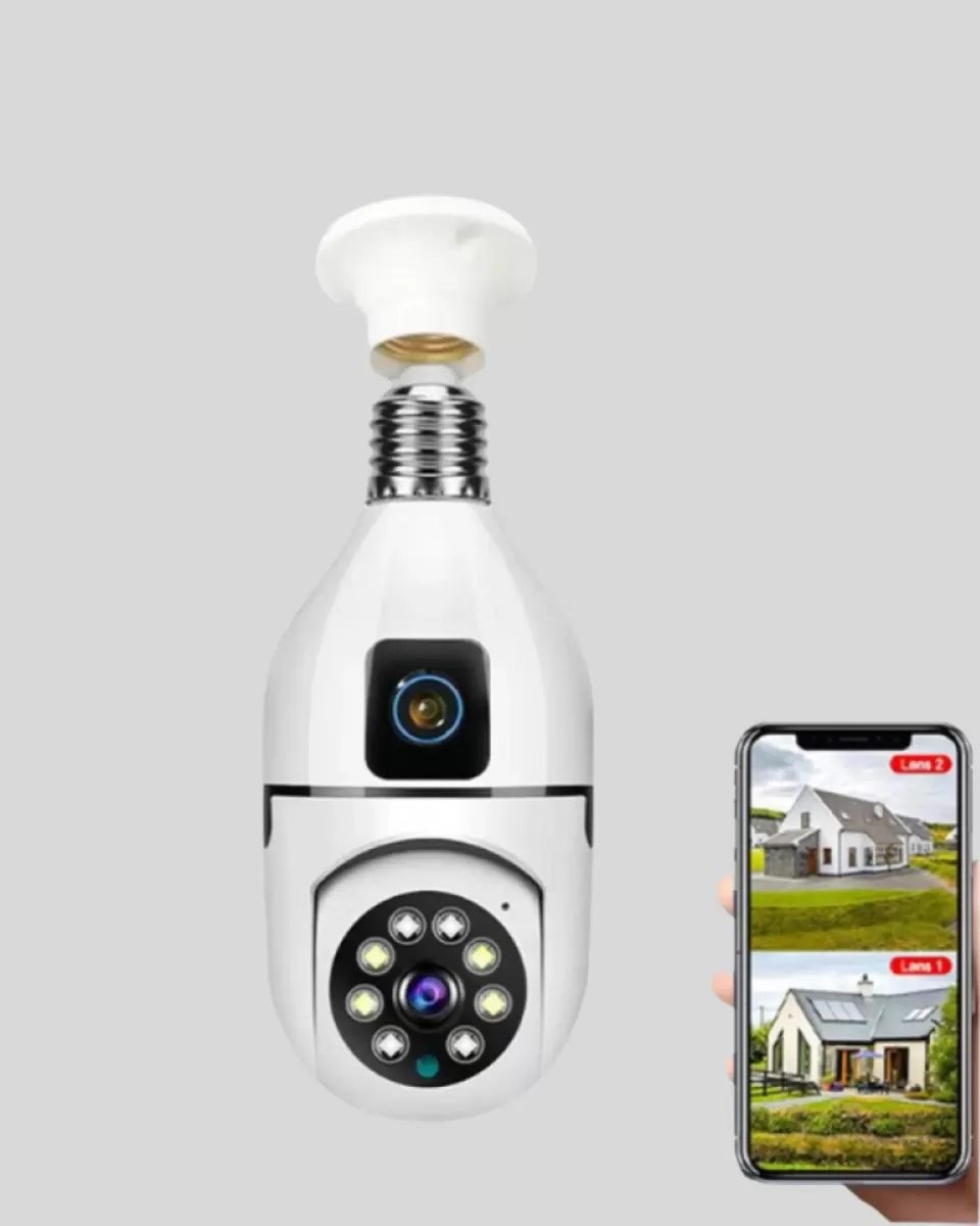 1080P WiFi Ampul Kamera Uzaktan Erişimli Hareket Sensörlü Gece Görüşlü - Görsel 2