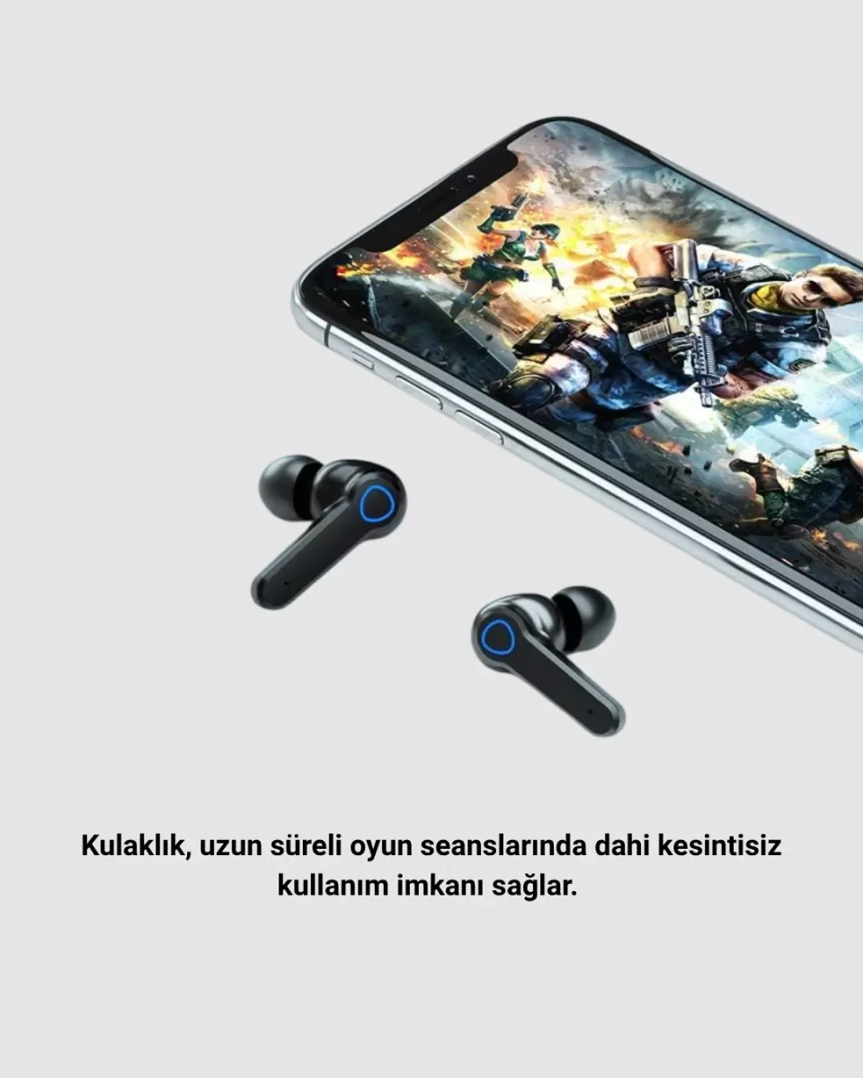 Bluetooth Kulaklık – Powerbank Özellikli, Oyun Modlu, Uzun Ömürlü ve Şarj Kutulu - Görsel 3