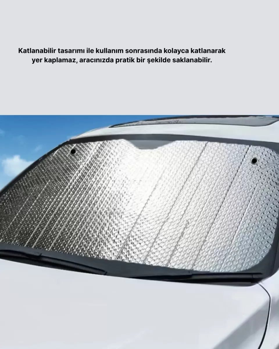Otomobil Güneşliği – Katlanabilir Tasarım ve Süngerli Isı Yalıtımı - Görsel 2