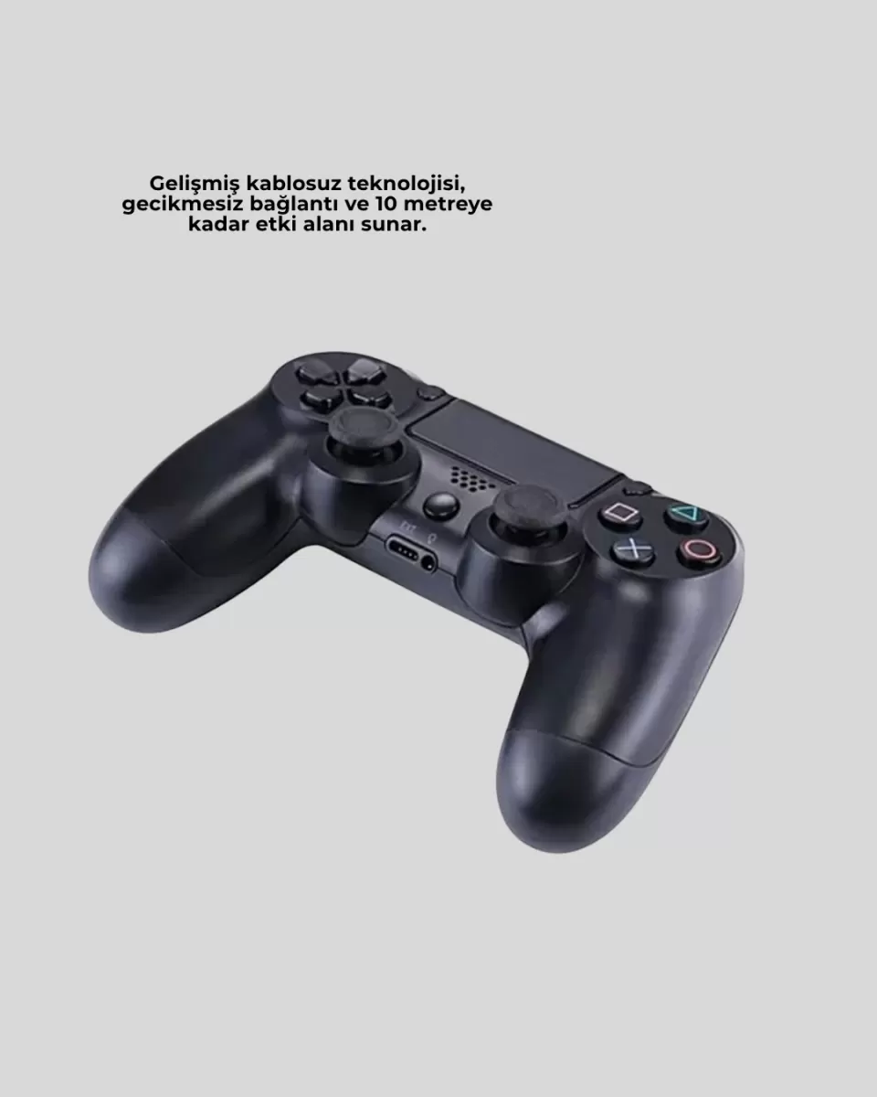Kablosuz PS4 Controller Çift Motorlu Dayanıklı Gamepad - Görsel 5