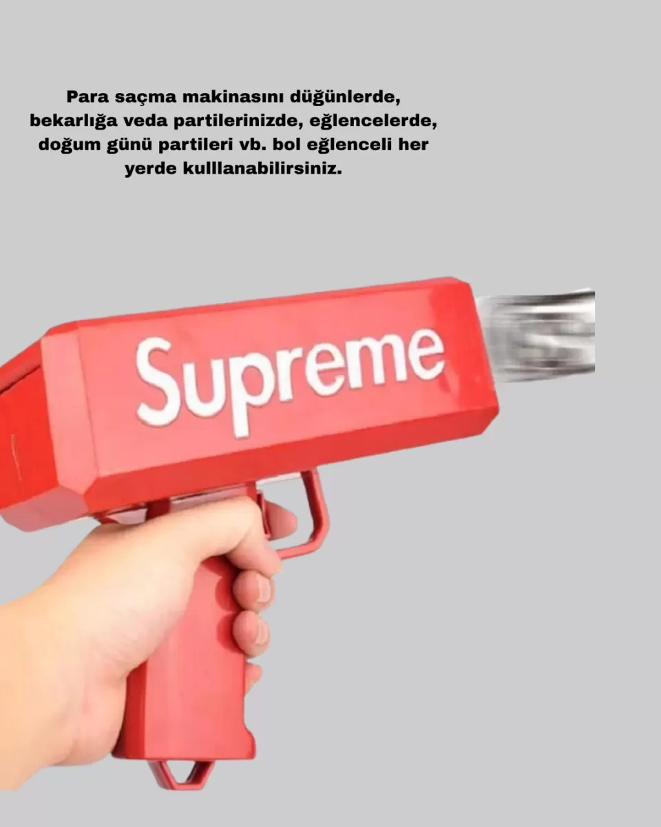 Super Money Gun Para Saçma Tabancası Yüksek Atış Güçlü Kırmızı Model - Görsel 5