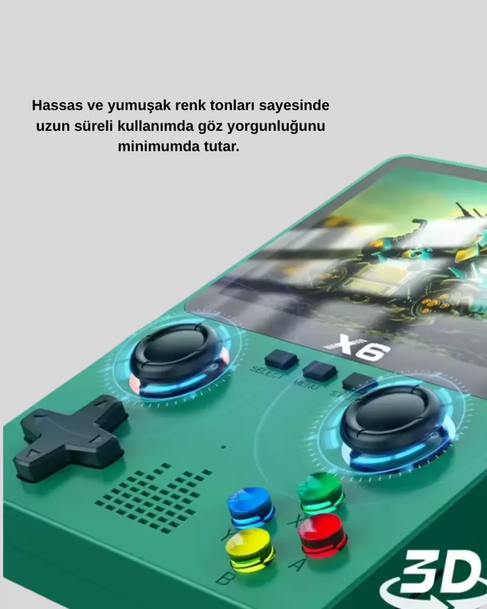Taşınabilir Oyun Konsolu 3.5 İnç IPS Ekran Yaylı Çift LR Tuşlu - Görsel 4