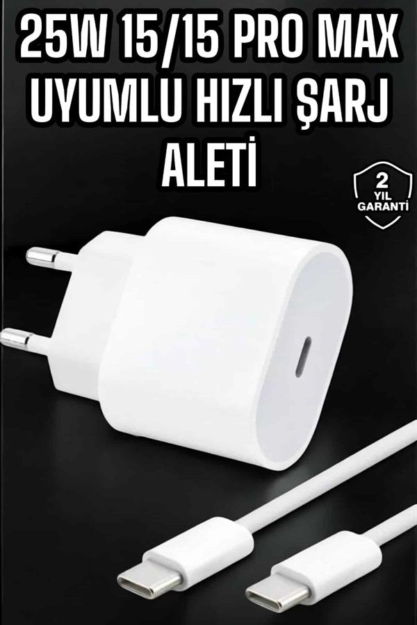 Güç Adaptörü ve Kablosu Şarj Aleti 15/15 Pro Max Uyumlu Hızlı Şarj - Görsel 2