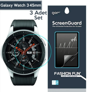 Gor Sm Galaxy Watch 3 45mm Darbe Emici Ekran Koruyucu 3 Adet Set-(5775)