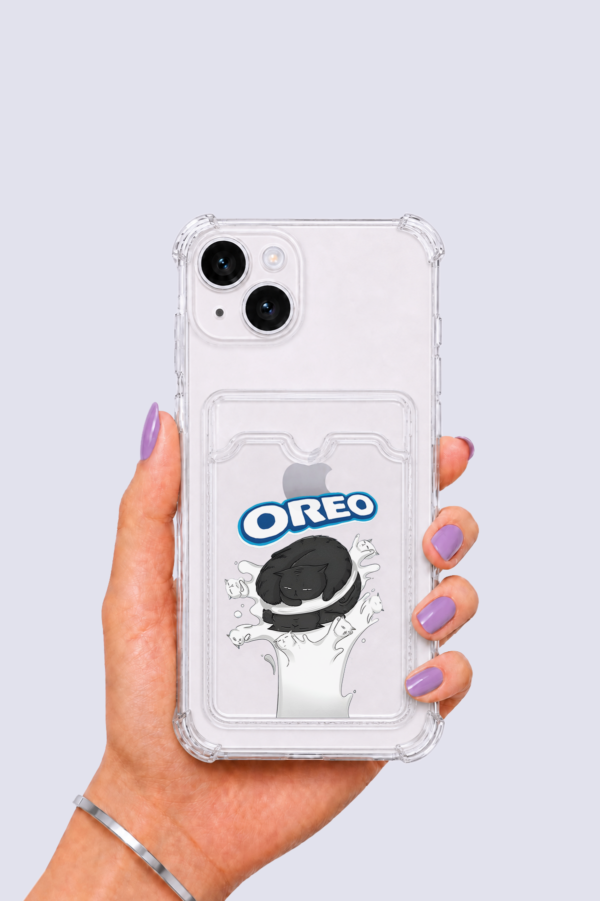 iPhone 13 Kartlıklı OREO Desenli Kılıf