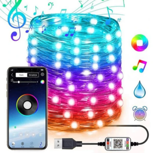 ALLY 5MT 50 LED RGB Bluetooth Telefonla Kontrol Edilen Usb Led Lamba İos-Android-(5775)