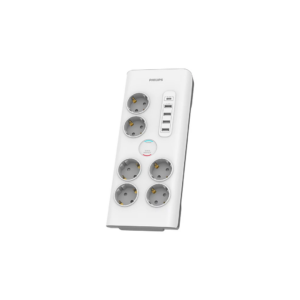 PHILIPS SPN7060WA/62 6 Soket Akım Korumalı Priz 900 Joules 2Mt Kablo 1xUsb-C 15W Şarj 4xUsb-A 20W (Beyaz)(1923)
