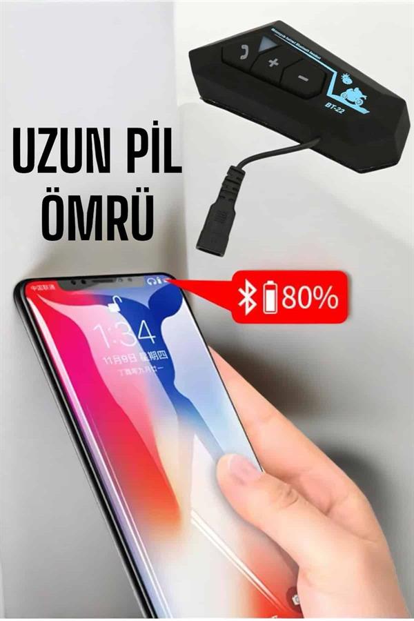 İnterkom Intercom Kask Kulaklık Bt22 Bluetooth Motosiklet Kulaklık 5.0 Bluetooth - Görsel 4