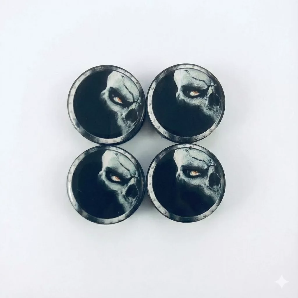 Kuru Kafa Ghost Damla Geçme Jant Göbek Kapağı 4’lü Set 55/58mm Siyah