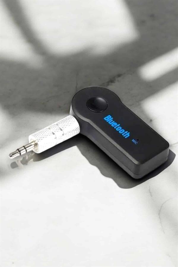 Kablosuz Bluetooth Aux Araç Kiti Siyah Hafıza Kartlı - Görsel 3