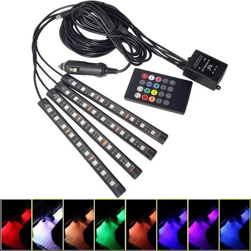 Ayak Altı Led RGB Müziğe Duyarlı Kumandanlı 12 Led 22cm