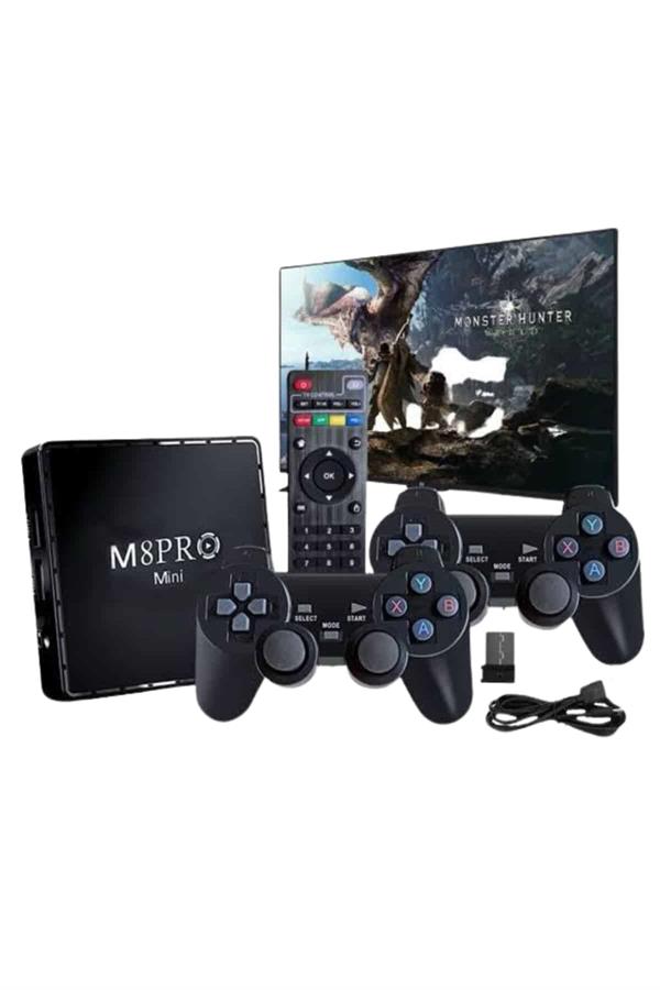 M8 PRO Mini 2.4G 10K ultra HD 64 GB TV BOX Android TV GAME BOX 2 Adet Oyun Konsolu - Görsel 3