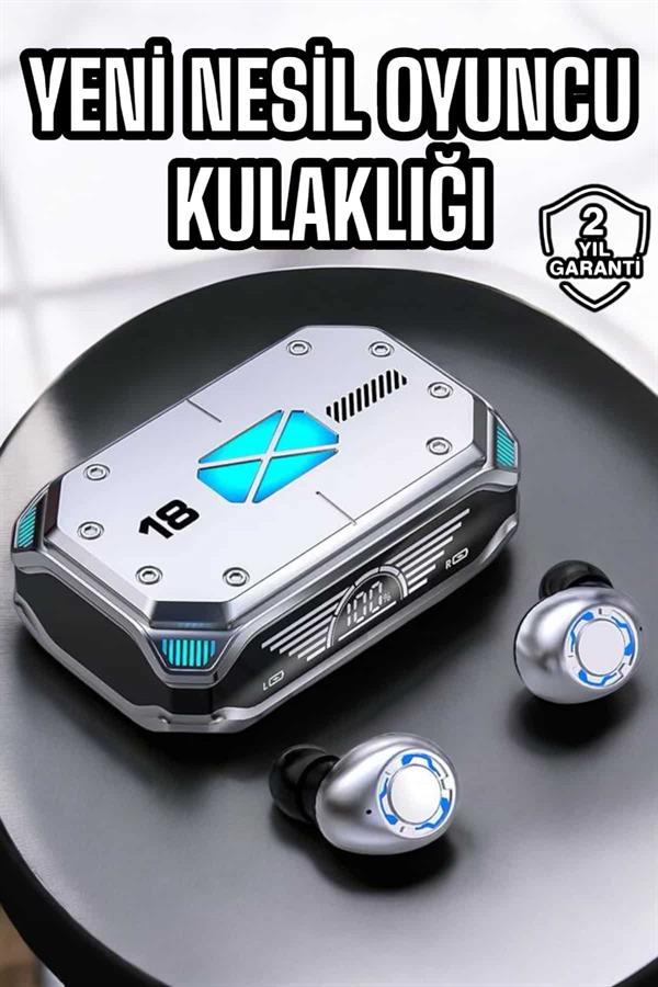 Oyuncu Kulaklığı Yeni Nesil Kablosuz Uzun Pil Ömrü Bluetooth Kulaklık - Görsel 2