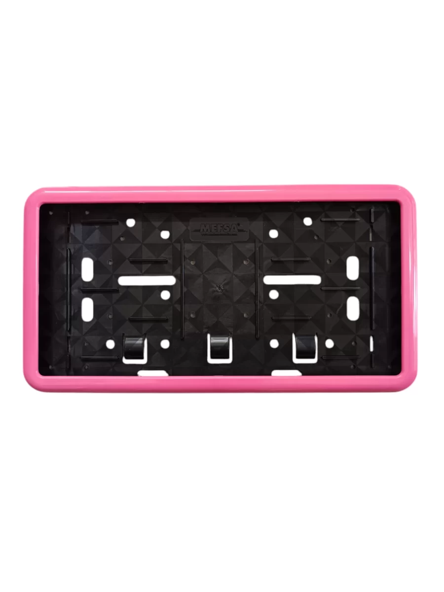 Çerçeveli Dikdörtgen Plakalık Plaka Altlığı Pembe 32x17 cm