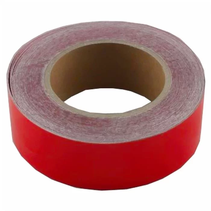 Reflektif Fosfor Şerit Bant Reflektör Kırmızı 4cm x 25 Metre