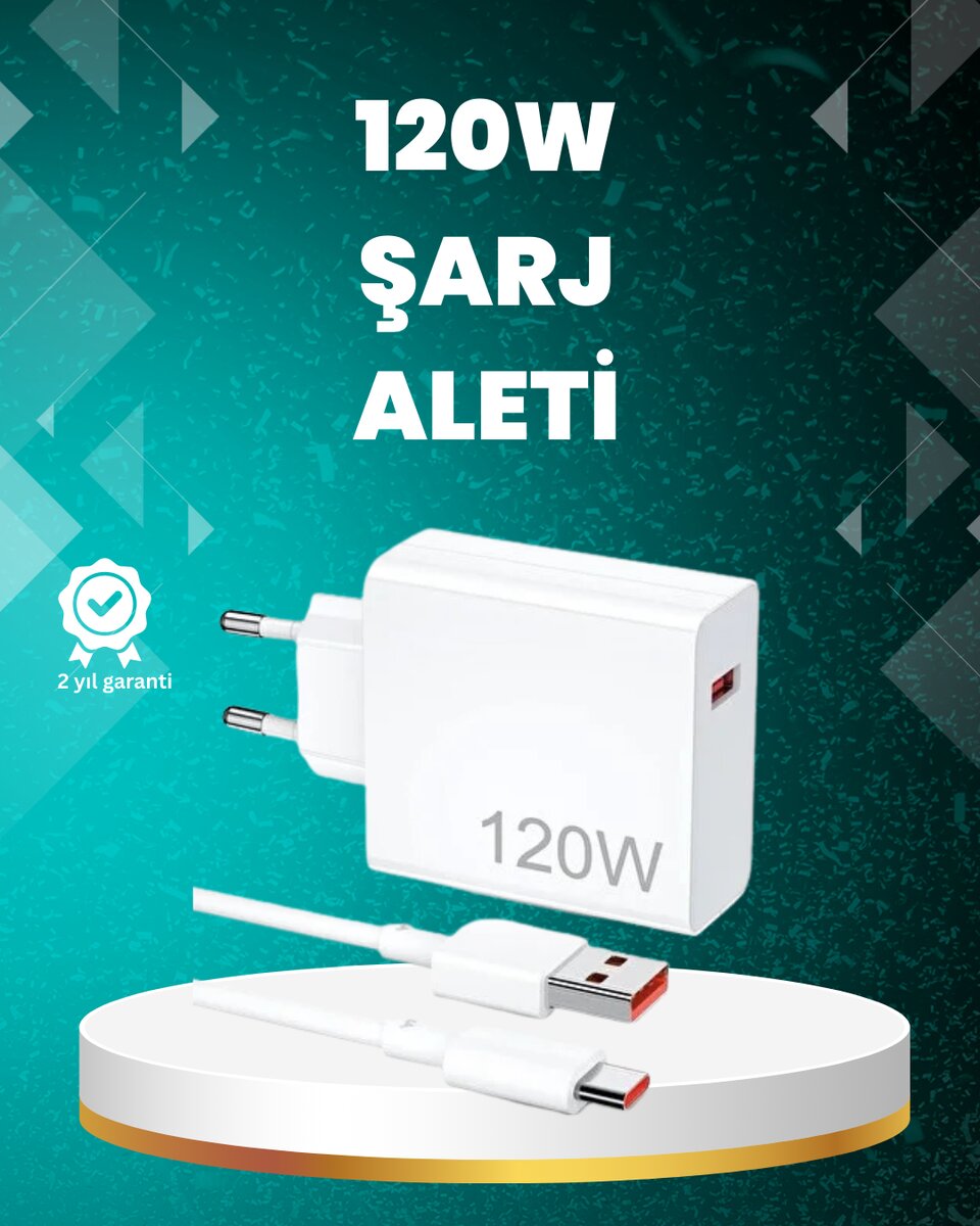 120 Watt Güçlü Hızlı Şarj Adaptörü Huawei P30 P40 Mate 20 Pro Uyumlu