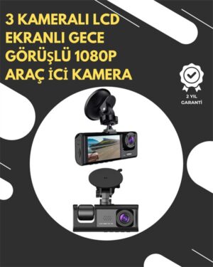 G-Sensör ve Hareket Algılama Destekli 1080p Araç İçi Güvenlik Kamerası