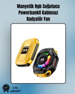 RGB Işıklı Girdap Fanlı Mobil Soğutucu | Manyetik Montaj | Type-C Girişli