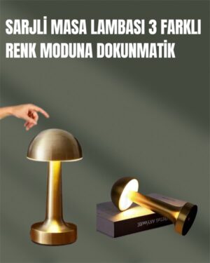 %100 Kademeli Ayarlanabilir Işık – USB Şarjlı Masa Lambası