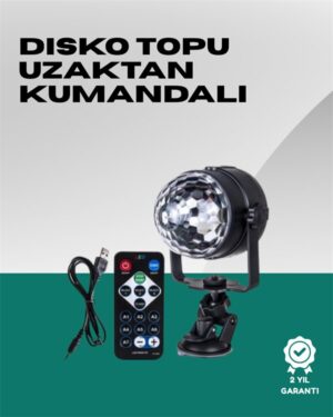 7 Farklı Aydınlatma Modu ve Ses Sensörlü Disko Topu Lambası
