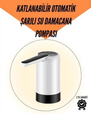 Şarjlı Su Pompası 8000mAh | Cam Damacana Uyumlu | Tek Tuşla Kontrol | USB Şarjlı Otomatik Dolum