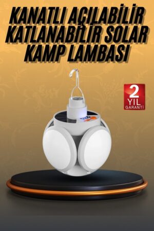 5 Kanatlı Bahçe Aydınlatma Led Askılı Solar Güneş Enerji Usb Sarjlı