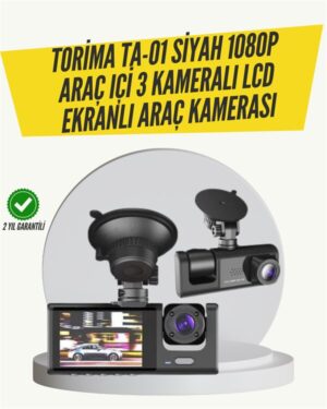 TA-01 3 Kameralı 1080P Araç Kamerası Siyah