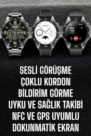 Akıllı Saat Titreşimli Pusula Nabız ve Tansiyon Ölçer NFC Uyumlu