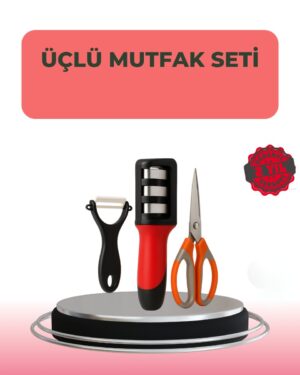 3 Parçalı Çok Fonksiyonlu Mutfak Makas Seti – Paslanmaz Çelik Ergonomik Tasarım