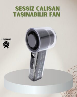 100 Kademeli Ayarlanabilir Mini Fan | Dijital Ekranlı Serinletici
