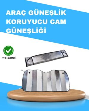 Katlanabilir Alüminyum Araç Güneşliği – UV Koruma ve Klima Tasarrufu Bir Arada
