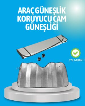 Gelişmiş Yansıtıcılı Katlanabilir Araç Güneşliği – Alüminyum & Süngerli İzolasyon Teknolojisi