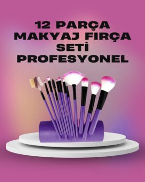 12 Parça Yumuşak Kıllı Makyaj Fırçası Seti Yüz ve Göz Makyajına Uygun Profesyonel Kullanım