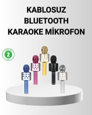 Bluetooth Karaoke Mikrofon – Yüksek Ses Kalitesi Yankı Efektli Uzun Ömürlü Pil